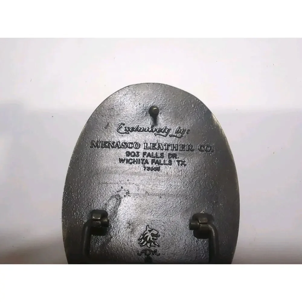 1980 Cimarron Gun Club Brass Belt Buckle Long yardage Kansas Award Design Metals
